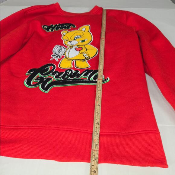 Bleeker & Mercer Mens Medium Pullover Sweatshirt Red Hood Grown Bear Streetwear - Picture 7 of 11